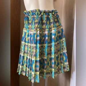 Joe Fresh Boho/Aztec/Tribal Print Pleated Smocked Mini Skirt Women's Size XL